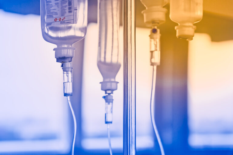 slow intravenous drug administration system, hospital ward, soft focus