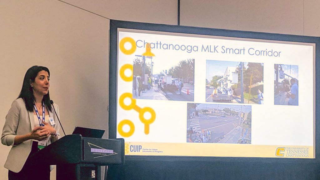 Dr. Mina Sartipi presenting about the Chattanooga MLK Smart Corridor