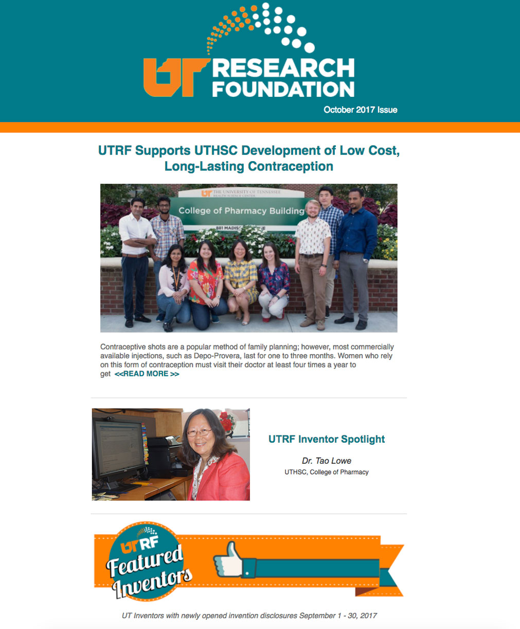 UTRF October 2017 Newsletter