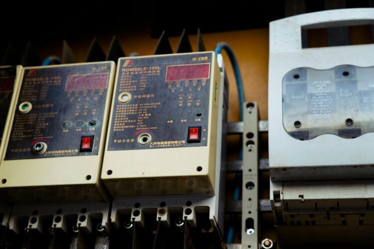 a close-up of a circuit breaker